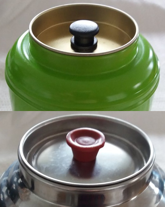 The inner lids of double-lid tea caddies