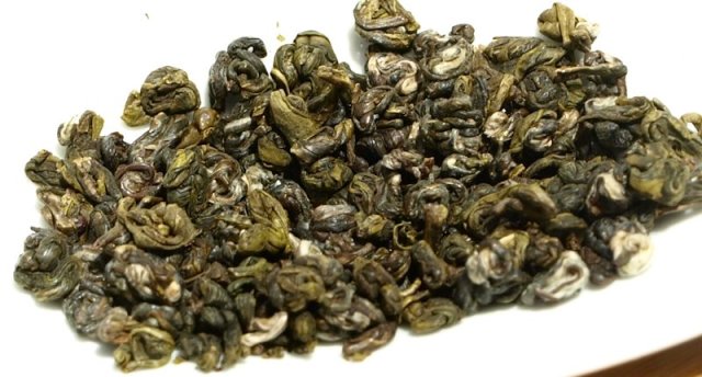 Dry Biluochun tea leaves 