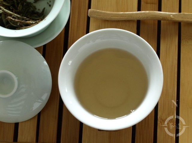 Silver Needle tea in a gaiwan