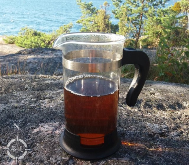 Nannuo tea bag brewed in press