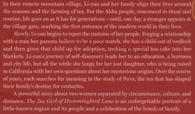 The Tea Girl of Hummingbird Lane back cover